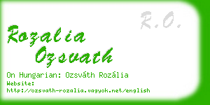 rozalia ozsvath business card