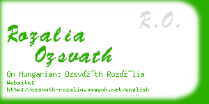 rozalia ozsvath business card